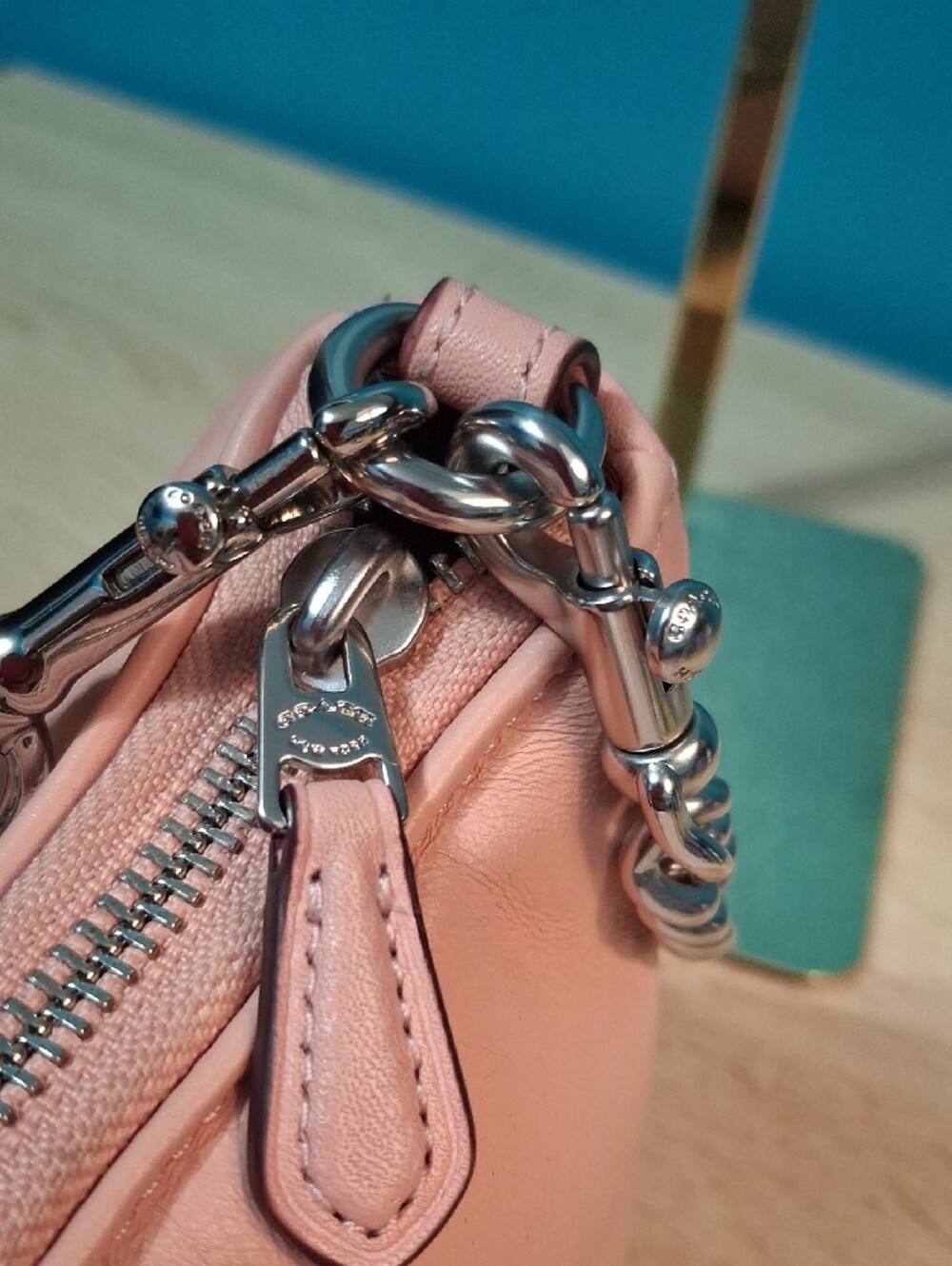 Coach TERI Blush Leather Quilted Signature C Shoulder Bag STYLE CJ608 - Picture 8 of 15